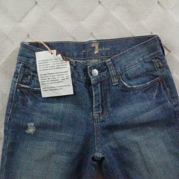 7 For All Mankind Dojo Jeans Womens 24 Western Rodeo Cowgirl Wide Flare Leg - Picture 3 of 11